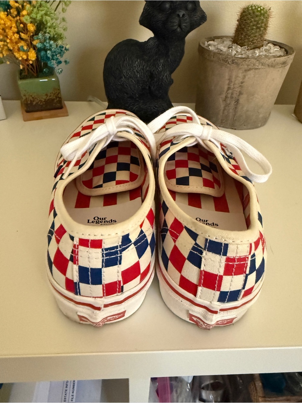 Vans Our Legends x 44 DX Mongoose Red Wht Blue Checkerboard Mens 6.5 W 8 - Picture 3 of 9